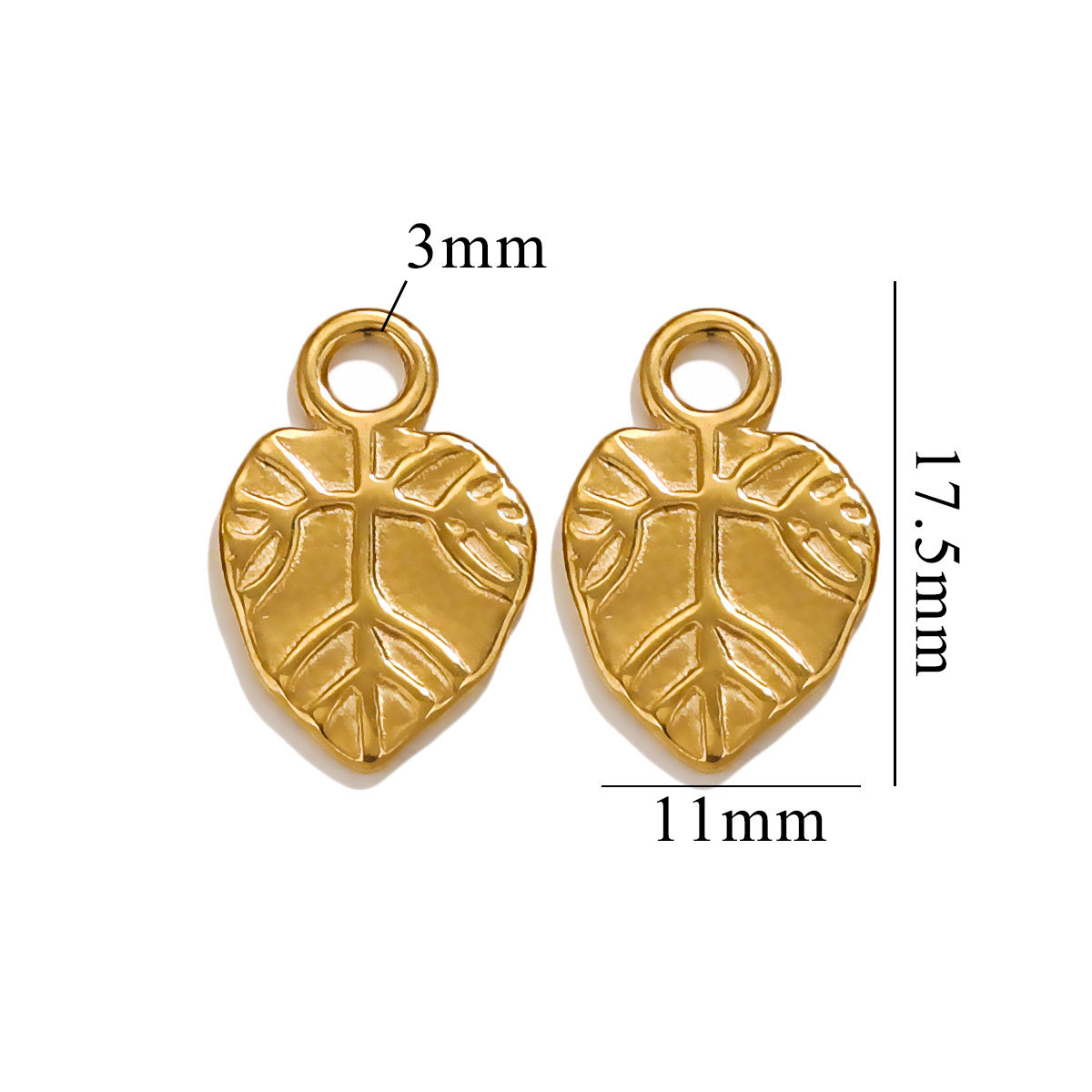 Gold color / 1 Piece Simple Cute Style Cartoon Leaf Shape Stainless Steel  Gold Color Women's Pendant Picture30